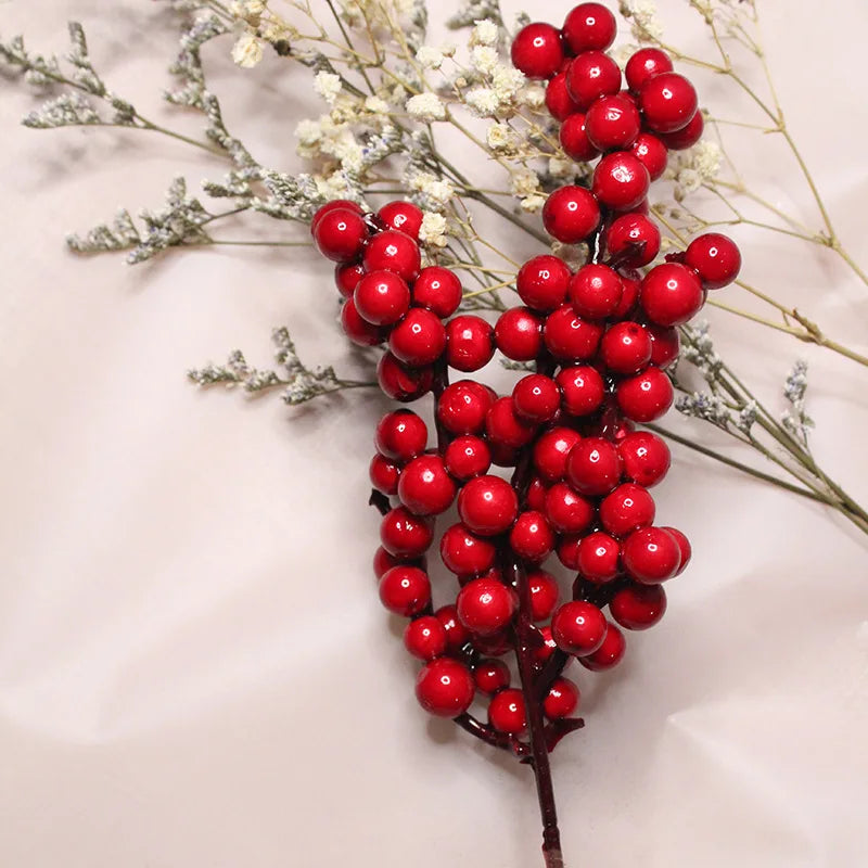 Artificial Red Berry Stems – Christmas Decoration & DIY Craft Supplies