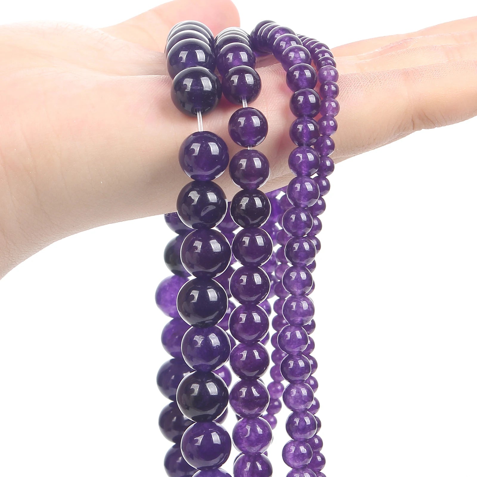 Purple Natural Stone Beads – Amethyst, Agate & Tourmaline for DIY Jewelry