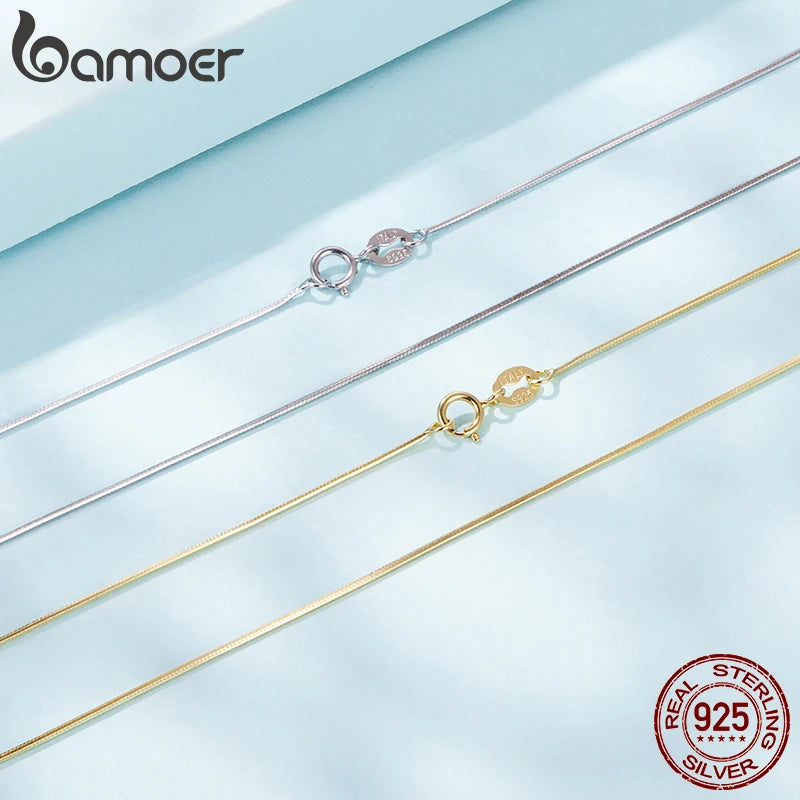 Gold Over 925 Sterling Silver Snake Chain Necklace