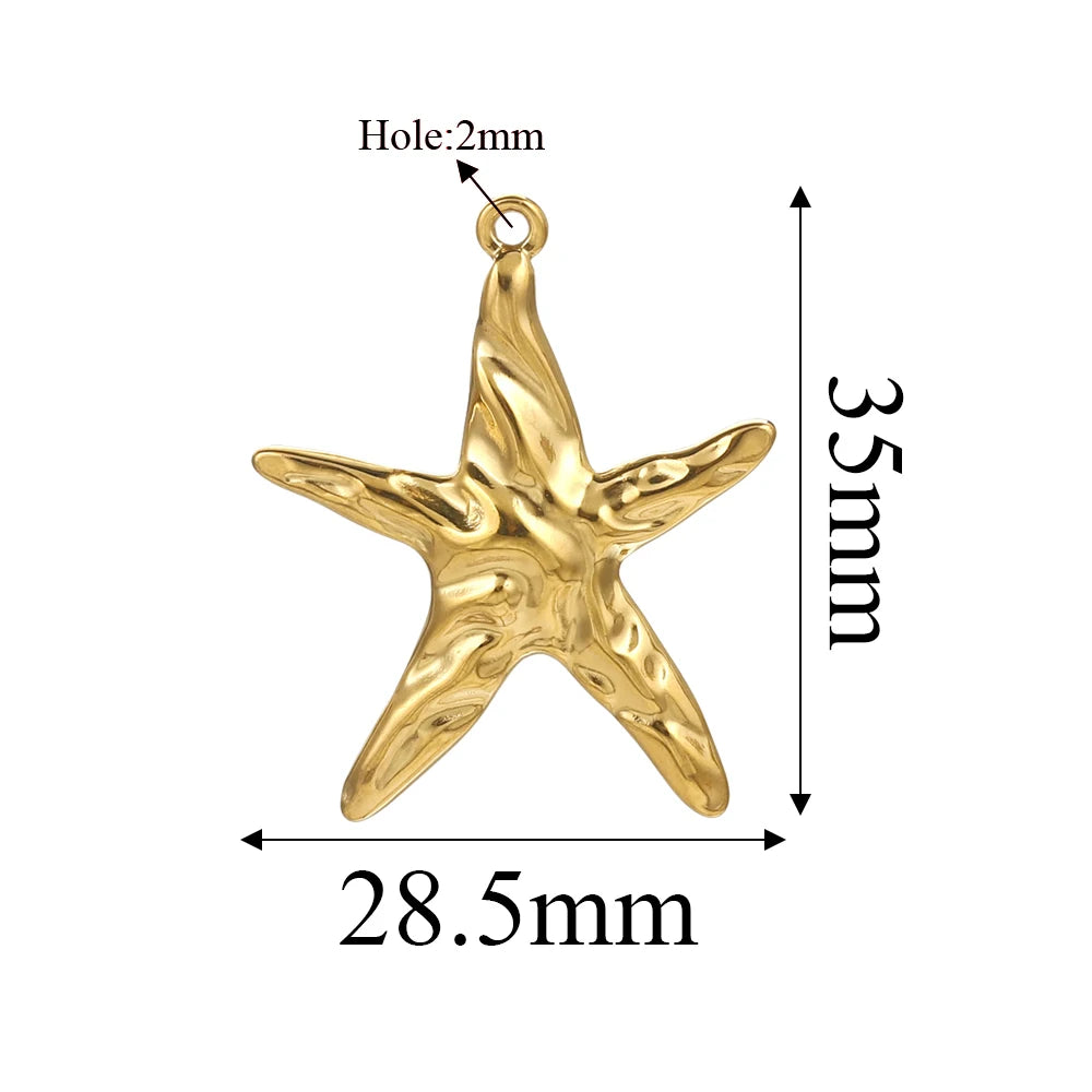5PCS Gold Stainless Steel Charms – DIY Jewelry Pendants & Accessories