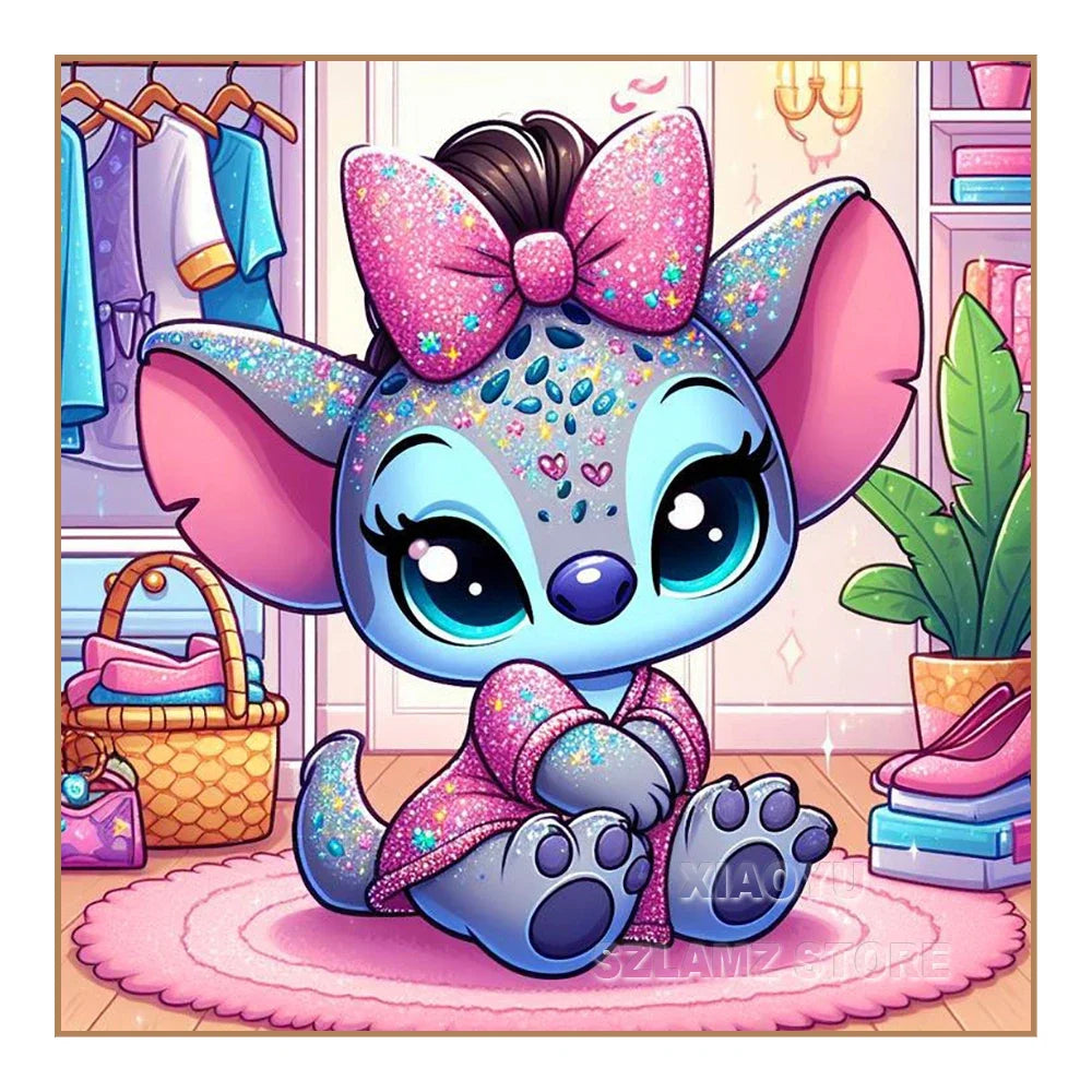 Cartoon Stitch Diamond Painting Kit – Full Round/Square Rhinestone Embroidery Art