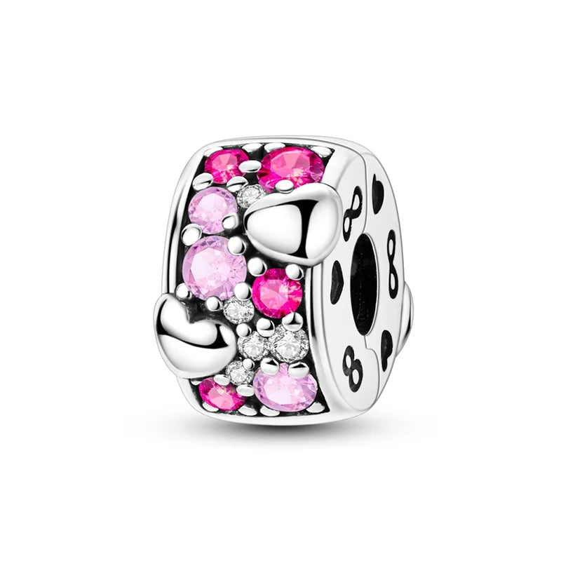 925 Sterling Silver Pink Ballet Girl Pendant – DIY Jewelry Charm for Bracelet & Necklace