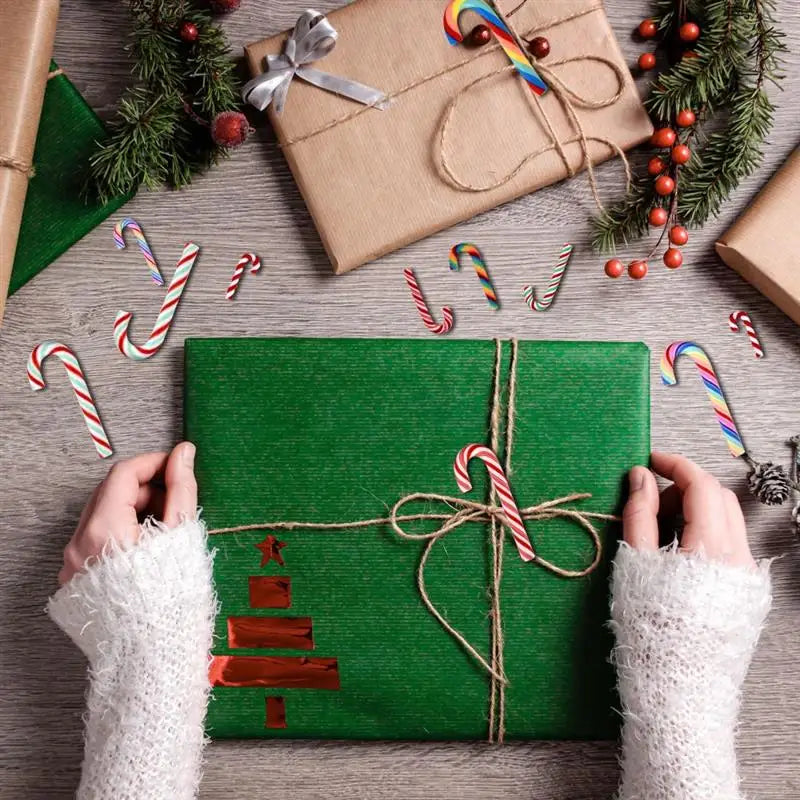 Kawaii Resin Candy Cane Cabochons – Christmas Flatback Craft Decorations (15/30/60/90PCS)