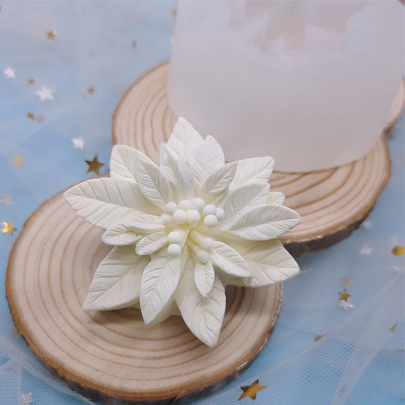Christmas Flower Candle Mold – DIY Silicone Mold for Cake, Soap & Aromatherapy Crafts