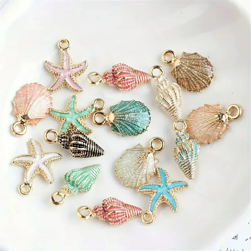 Pearlescent Shell Starfish Charms