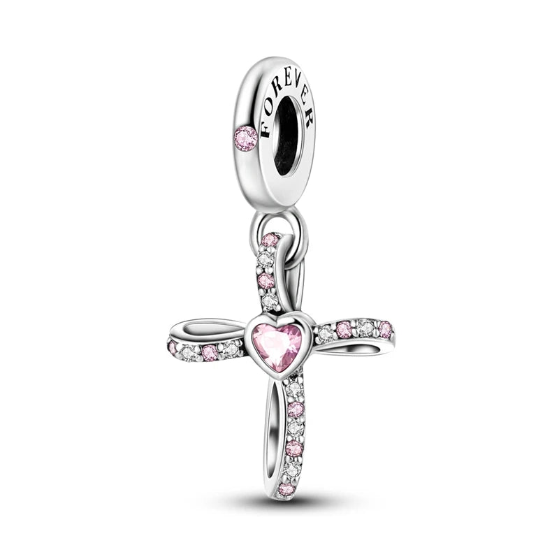 925 Sterling Silver Pink Ballet Girl Pendant – DIY Jewelry Charm for Bracelet & Necklace
