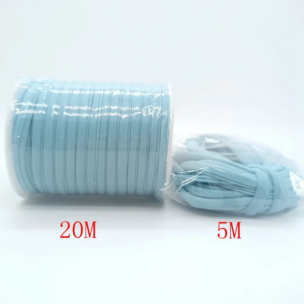 5mm Elastane Cord – Plain Color Hollow Stitched Elastic Band (46 Colors)