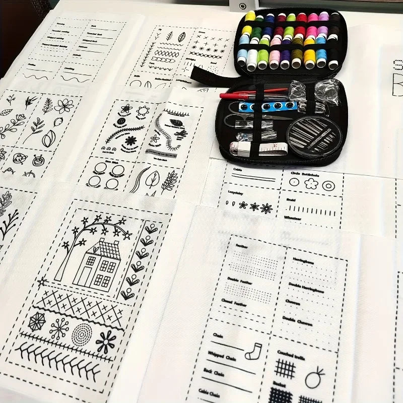 DIY Embroidery Stitch Book Sewing Practice Kit