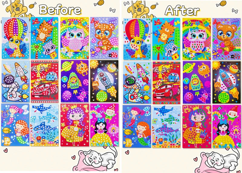 Children’s DIY Dot Coloring Book – Cartoon Animals