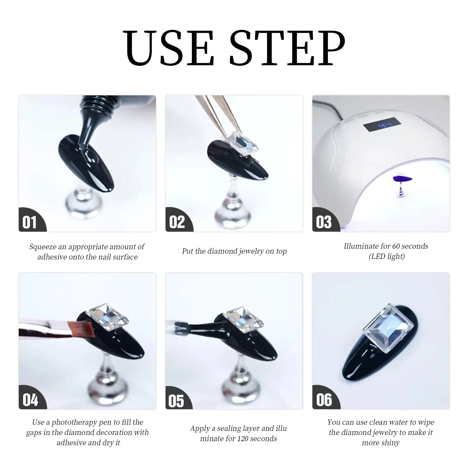 30g Super Strong Nail Rhinestone Glue – Bling Gel for 3D Nail Charms