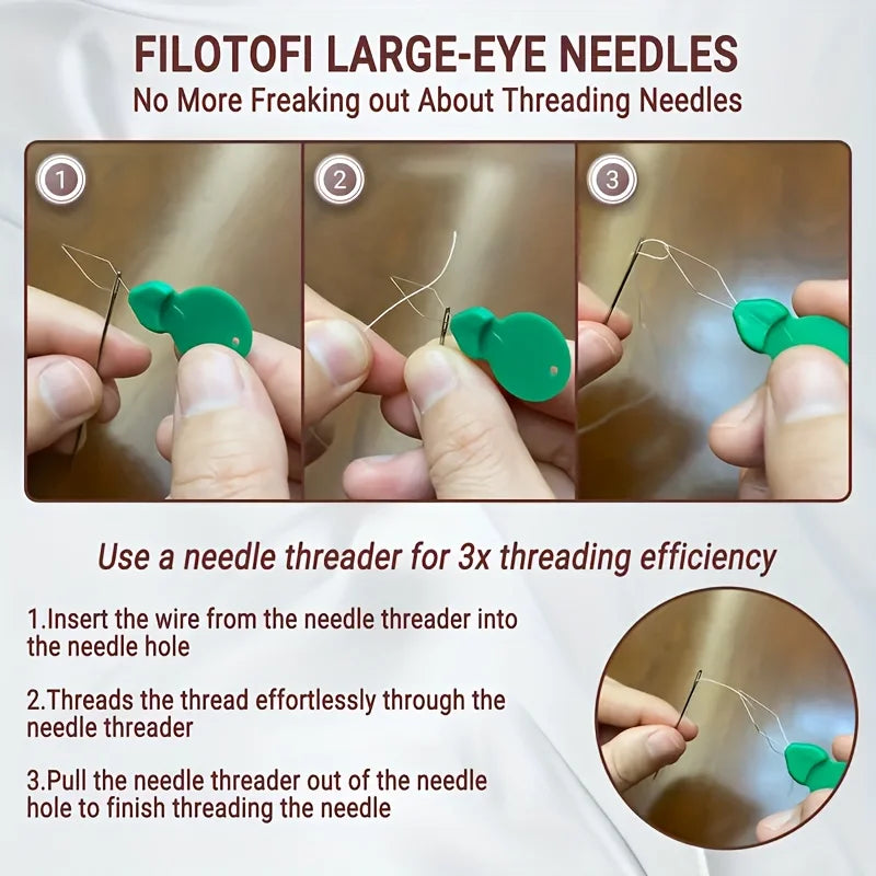 40pcs Large-Eye Sewing Needles for Hand Sewing