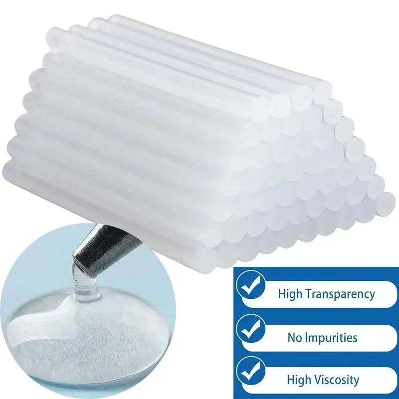 Strong Transparent Hot Melt Glue Sticks for Electric Glue Gun (1–100pcs)