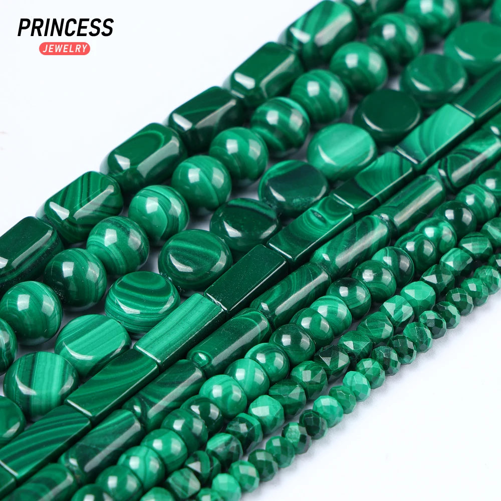 Natural Malachite Beads – Rice & Tubular Loose Beads for DIY Jewelry