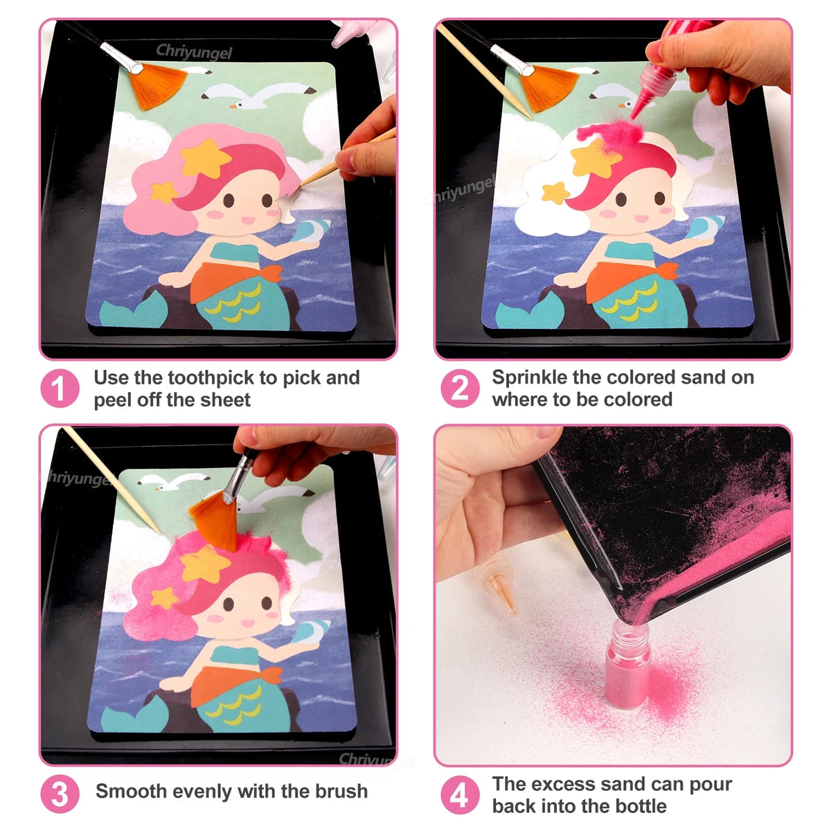 Magic Sand Art Kit – Princess, Castle & Animal Cards