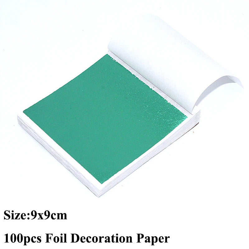 100PCS Gold Silver Copper Foil Leaf Flakes – DIY Resin, Candle & Art Decor