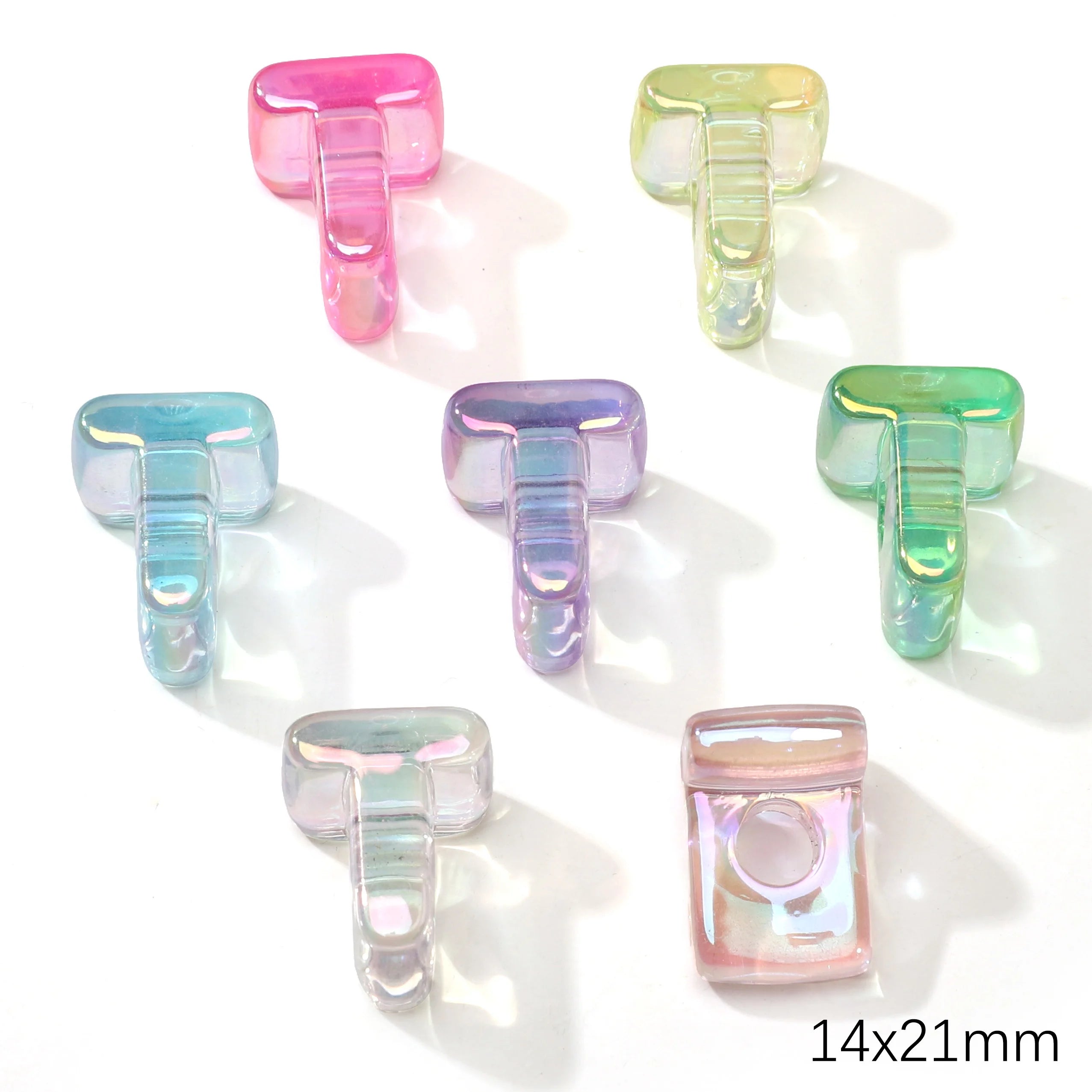 Mixed Color Acrylic Letter Beads – 5PCS Clear Spacer Beads for Jewelry & DIY Crafts