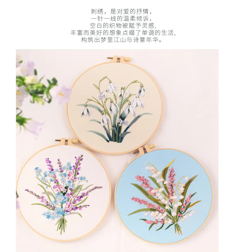 Embroidery Kit for Beginners – Fabric Cross Stitch Kit for Adults DIY