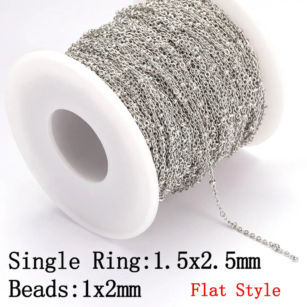 No Fade Stainless Steel Chain – 2M Gold Chain for DIY Jewelry Making