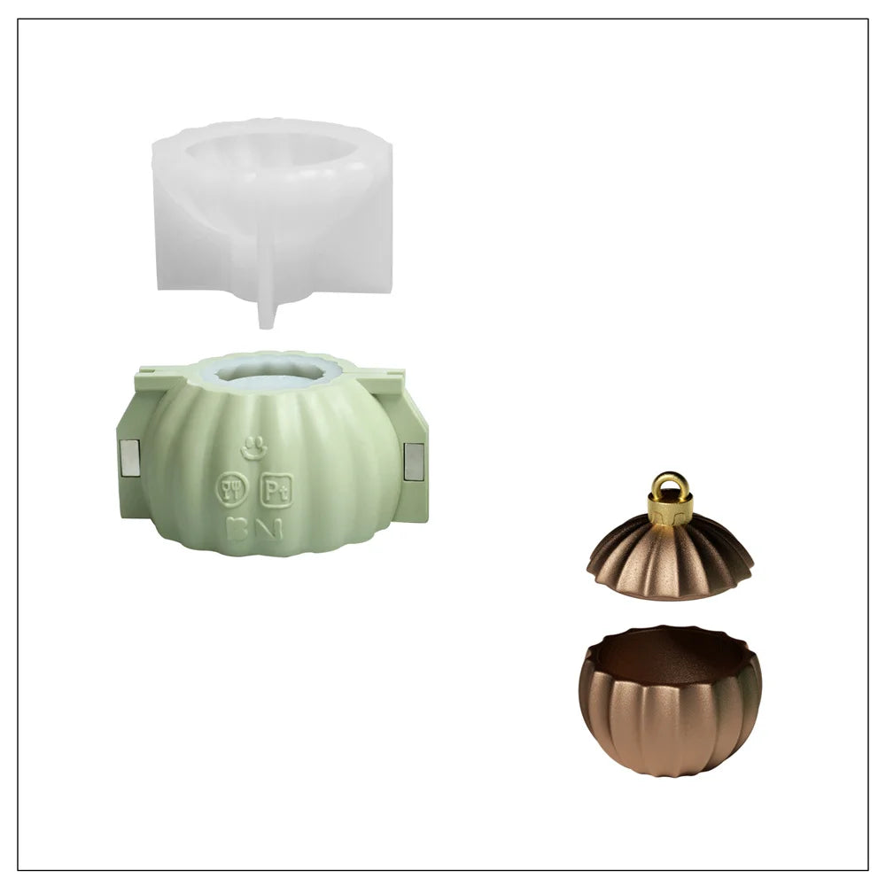 Twinkle Bauble Candle Jar Silicone Mold – 4oz Concrete Jesmonite Mold for DIY Candle Making & Christmas Home Décor