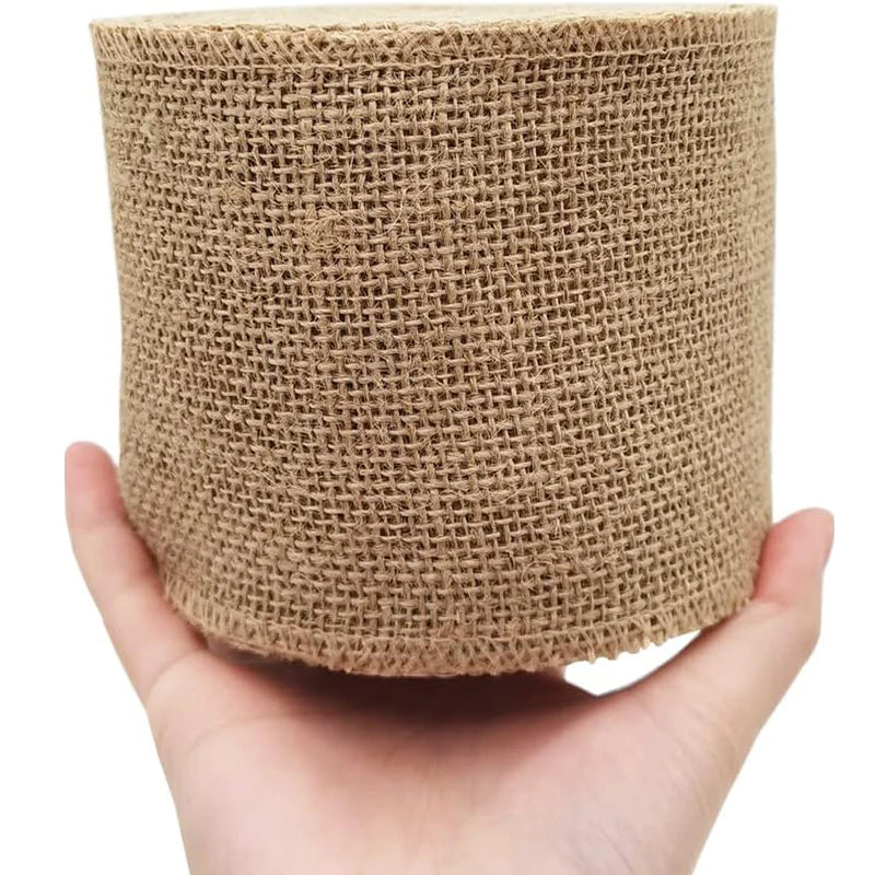 Jute Ribbon Roll – Rustic Burlap Fabric for DIY Crafts, Party Decorations & Gift Packaging
