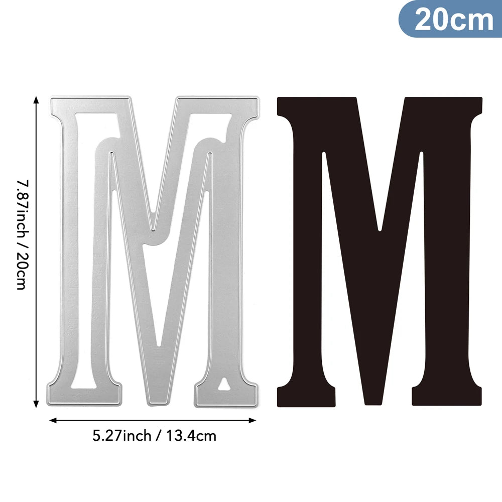 20cm A–Z Metal Letter Cutting Dies – 26 Capital Alphabets for DIY Crafts