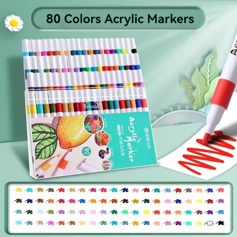 12–80 Color Acrylic Paint Marker Set