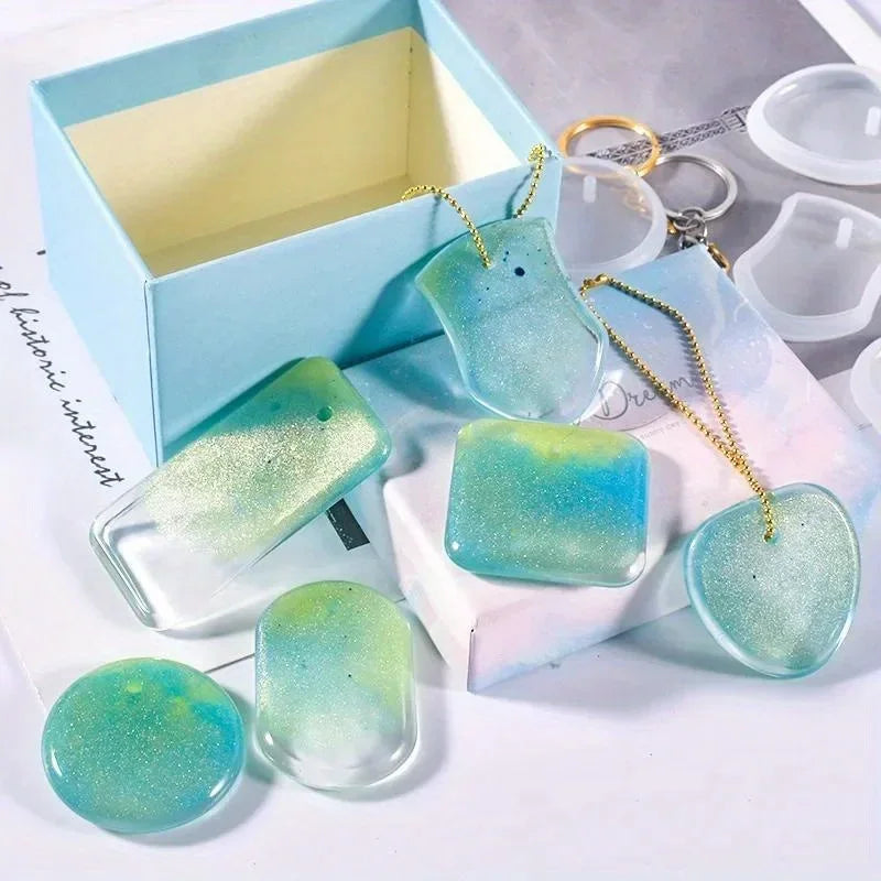 DIY Silicone Keychain Pendant Mold Set – Round & Rectangle