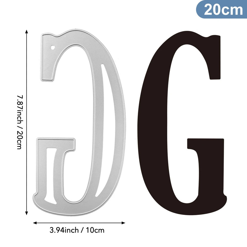 20cm A–Z Metal Letter Cutting Dies – 26 Capital Alphabets for DIY Crafts