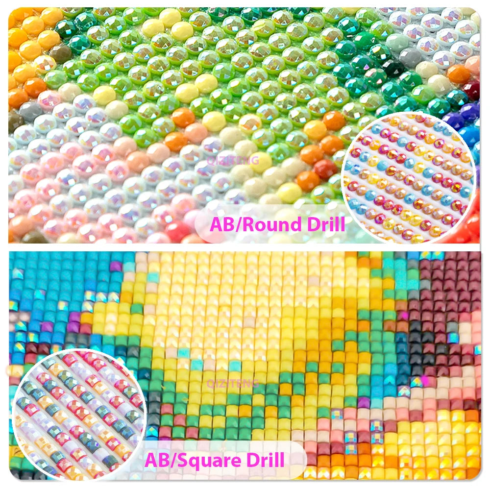 Anime Girl Diamond Painting Kit – AB Rhinestone Mosaic Embroidery Art DIY Craft