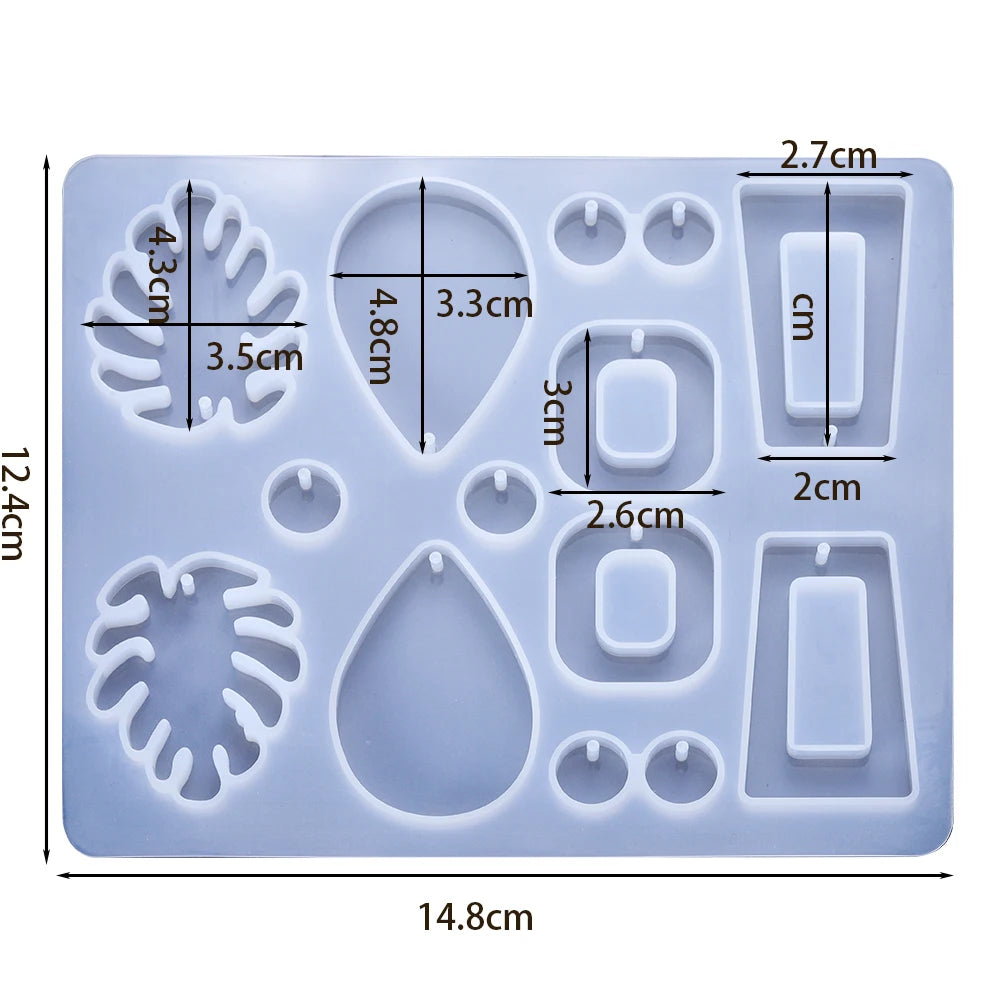 DIY Earring & Charm Mold – Heart, Leaf, Moon Shapes