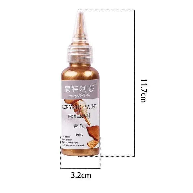 60ml Waterproof Metallic Pigment – Acrylic Paint for DIY Resin, Graffiti & Craft Decoration