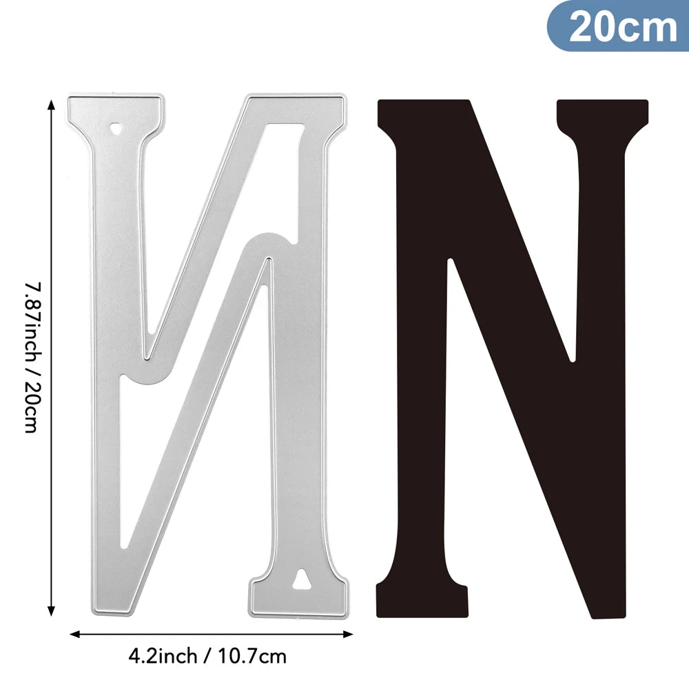 20cm A–Z Metal Letter Cutting Dies – 26 Capital Alphabets for DIY Crafts