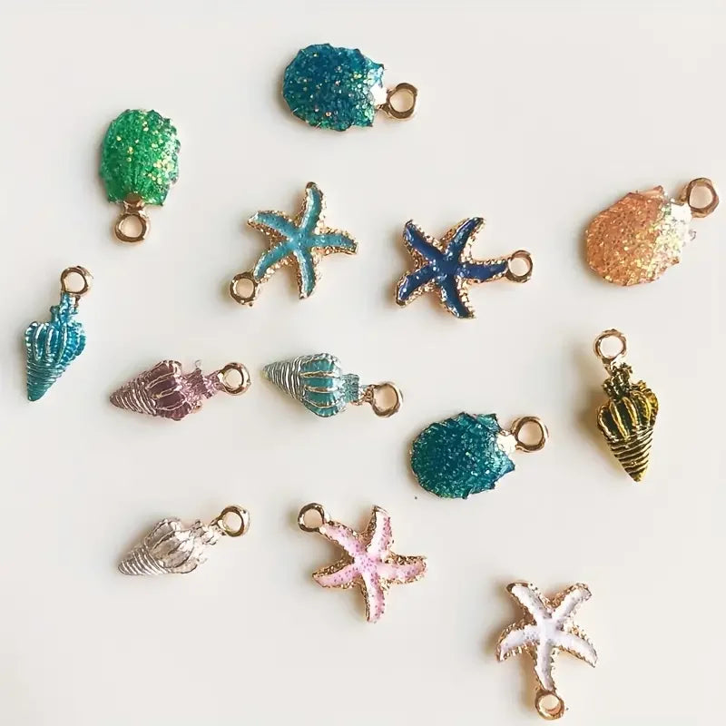 Pearlescent Shell Starfish Charms