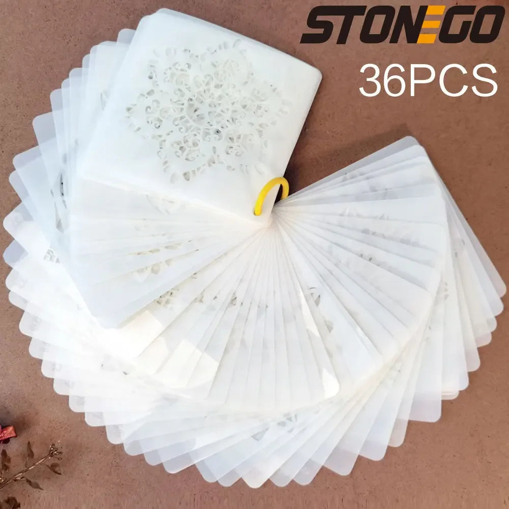 STONEGO 36 Mandala Templates Creative Wall Painting Cabinet Painting Mandala Template Diy Skeleton Template