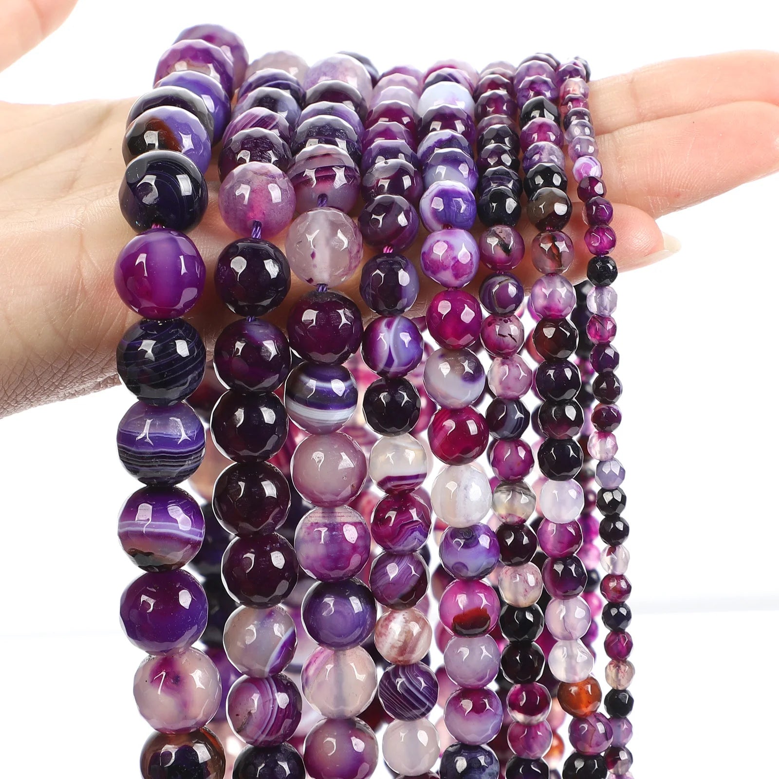 Purple Natural Stone Beads – Amethyst, Agate & Tourmaline for DIY Jewelry