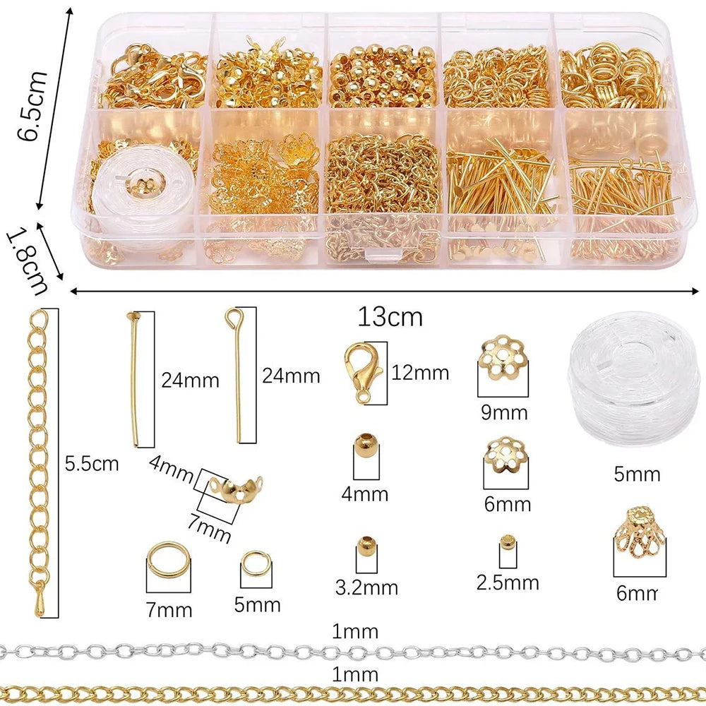 Jewelry Making Starter Kit – DIY Beads & Findings Set for Earrings and Necklaces