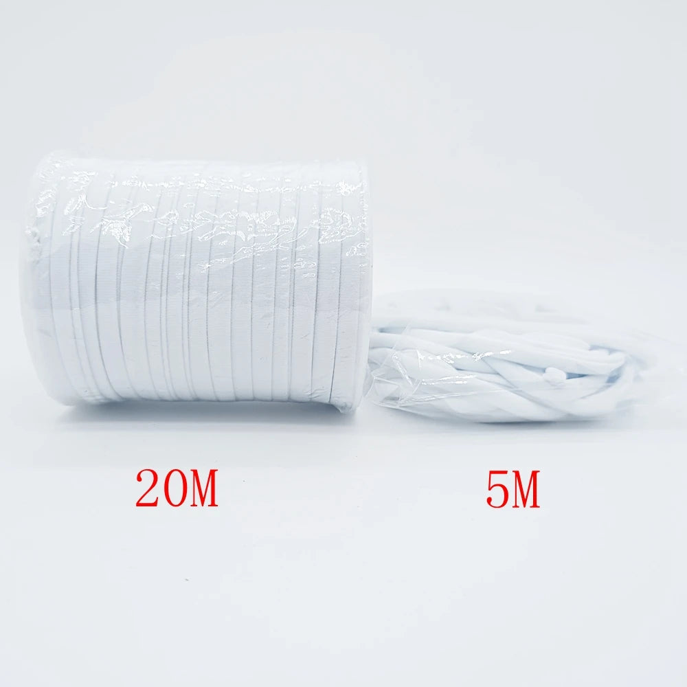 5mm Elastane Cord – Plain Color Hollow Stitched Elastic Band (46 Colors)