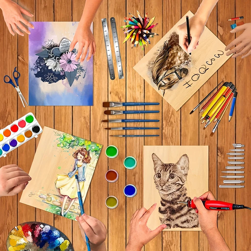 Plywood Craft Panels – 4–48pcs Laser-Cut Wood Sheets