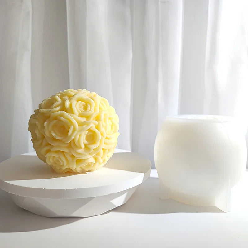 Peony & Rose Silicone Mold – DIY Candle, Soap & Cake Mold