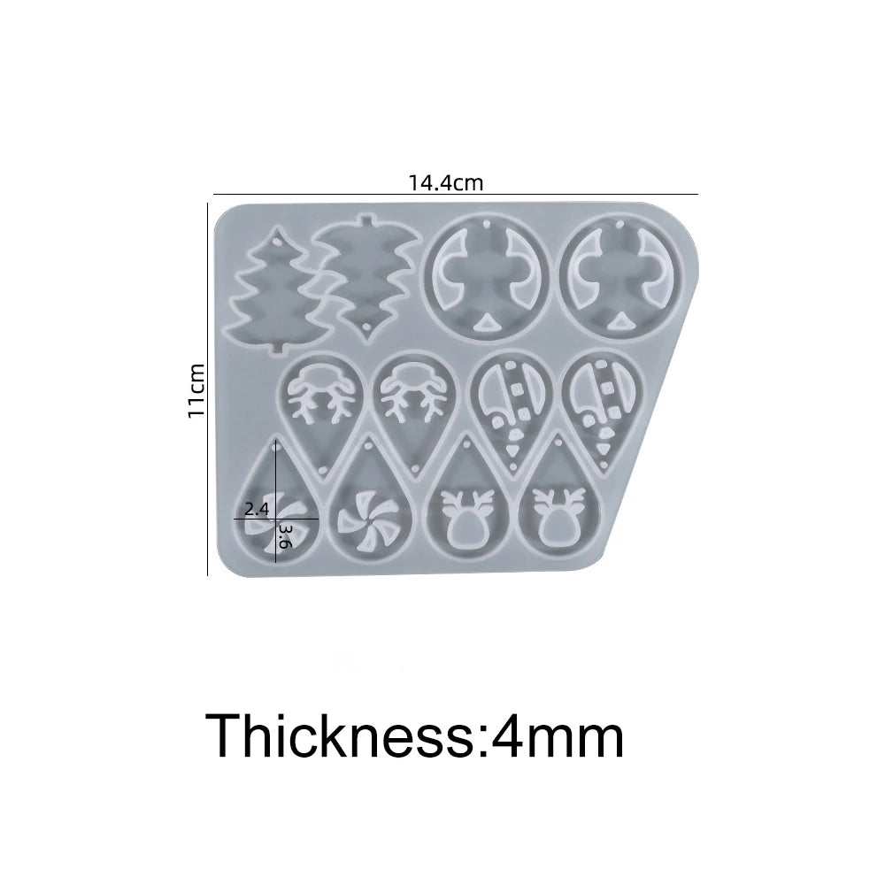 DIY Earring & Charm Mold – Heart, Leaf, Moon Shapes