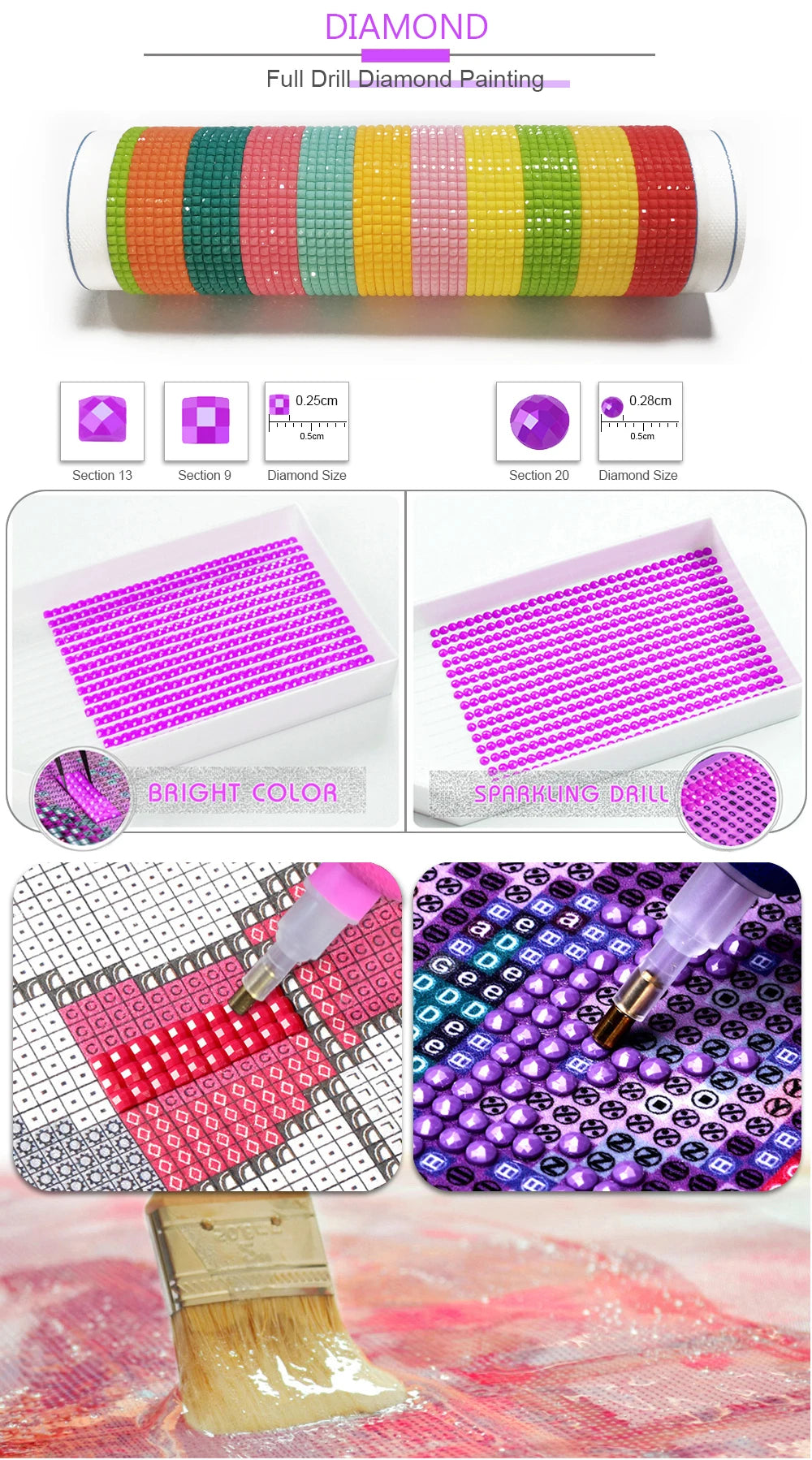 Anime Girl Diamond Painting Kit – AB Rhinestone Mosaic Embroidery Art DIY Craft