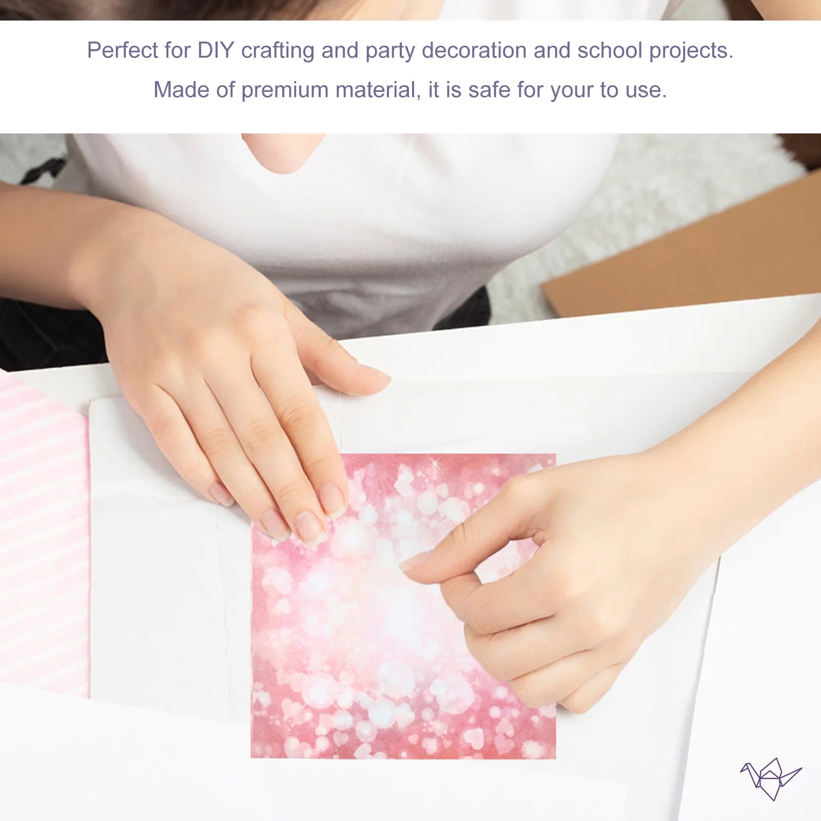 100 Sheets Square Shape Paper Foldings Double Sided Sheet Creative Origami for DIY Crafts Projects Flower+Floral