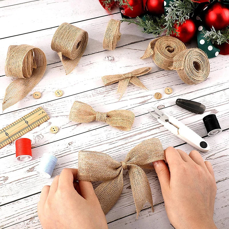 Jute Ribbon Roll – Rustic Burlap Fabric for DIY Crafts, Party Decorations & Gift Packaging