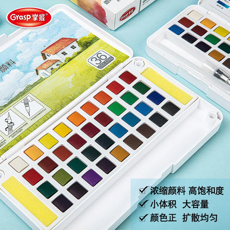 12/24/36/48 Colors Watercolor Paint Set