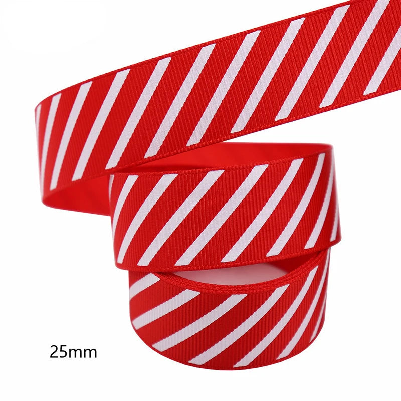 Diagonal Striped Thread Ribbon – 10 Yards Holiday Gift & Decoration Ribbon
