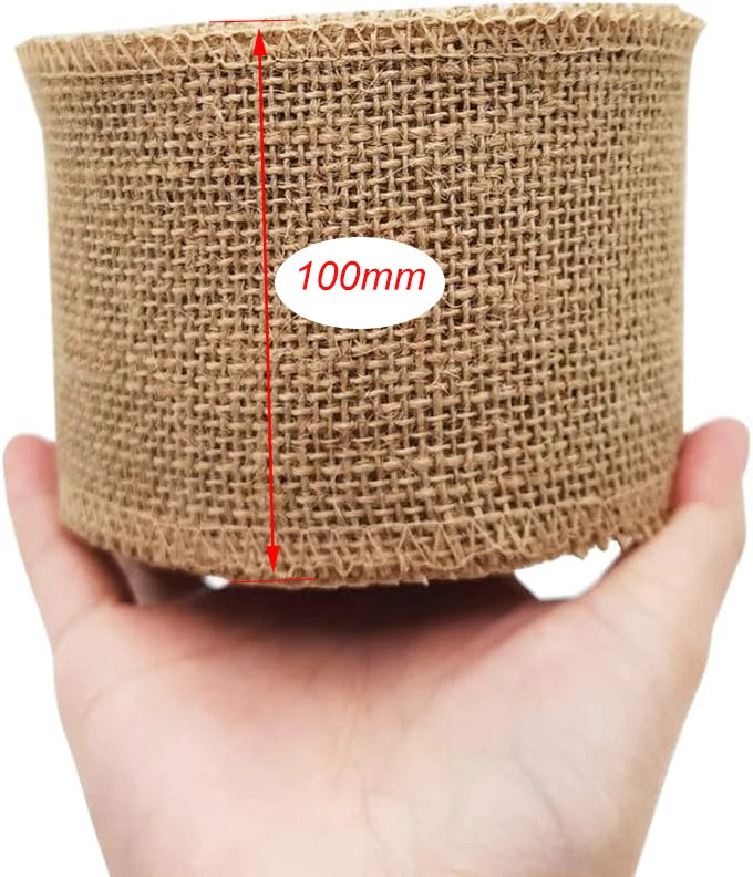 Jute Ribbon Roll – Rustic Burlap Fabric for DIY Crafts, Party Decorations & Gift Packaging