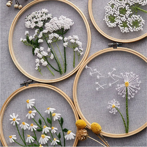 DIY Floral Embroidery Round Cross Stitch Kit