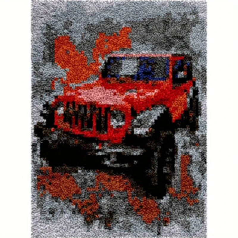 Flower Latch Hook Kit – DIY Embroidery Rug & Pillow Craft Set