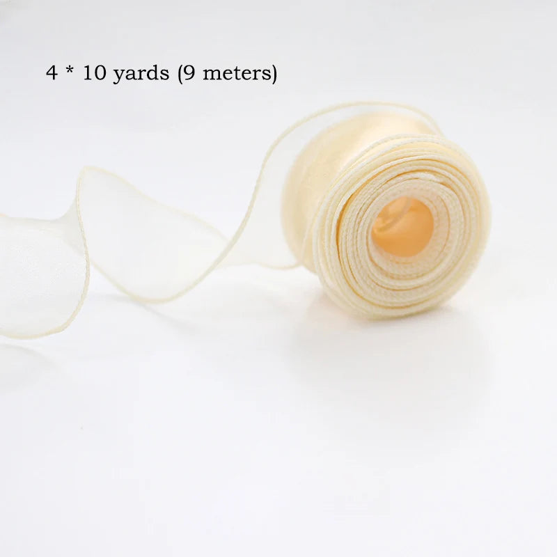 Chiffon Silk Ribbon Roll – Organza Satin (10 Yards, for Crafts & Decoration)