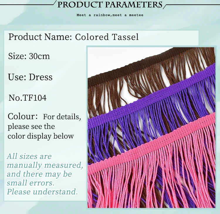 Tassel Fringe Trim – 30cm Decorative Lace Ribbon for Sewing & DIY Crafts (5/10M)